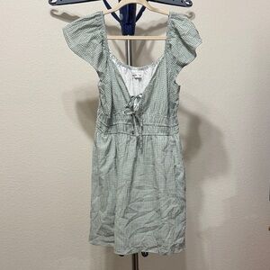 Hollister Green Checkered Mini Dress